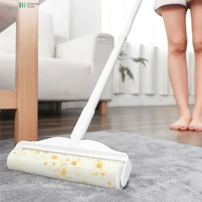 Professional Long-Handle Lint Roller - XL Pet Hair & Carpet Cleaning Tool