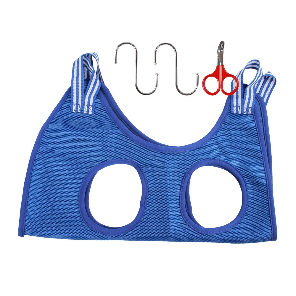 Cat Grooming Hammock - Anti-Scratch Restraint System for Safe Nail Trimming
