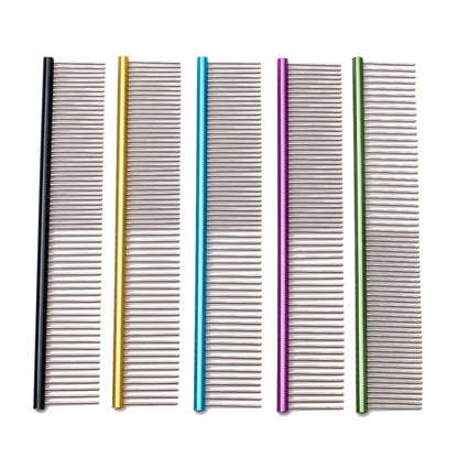 Professional Aluminum Crescent Comb - Salon-Grade Pet Grooming Tool