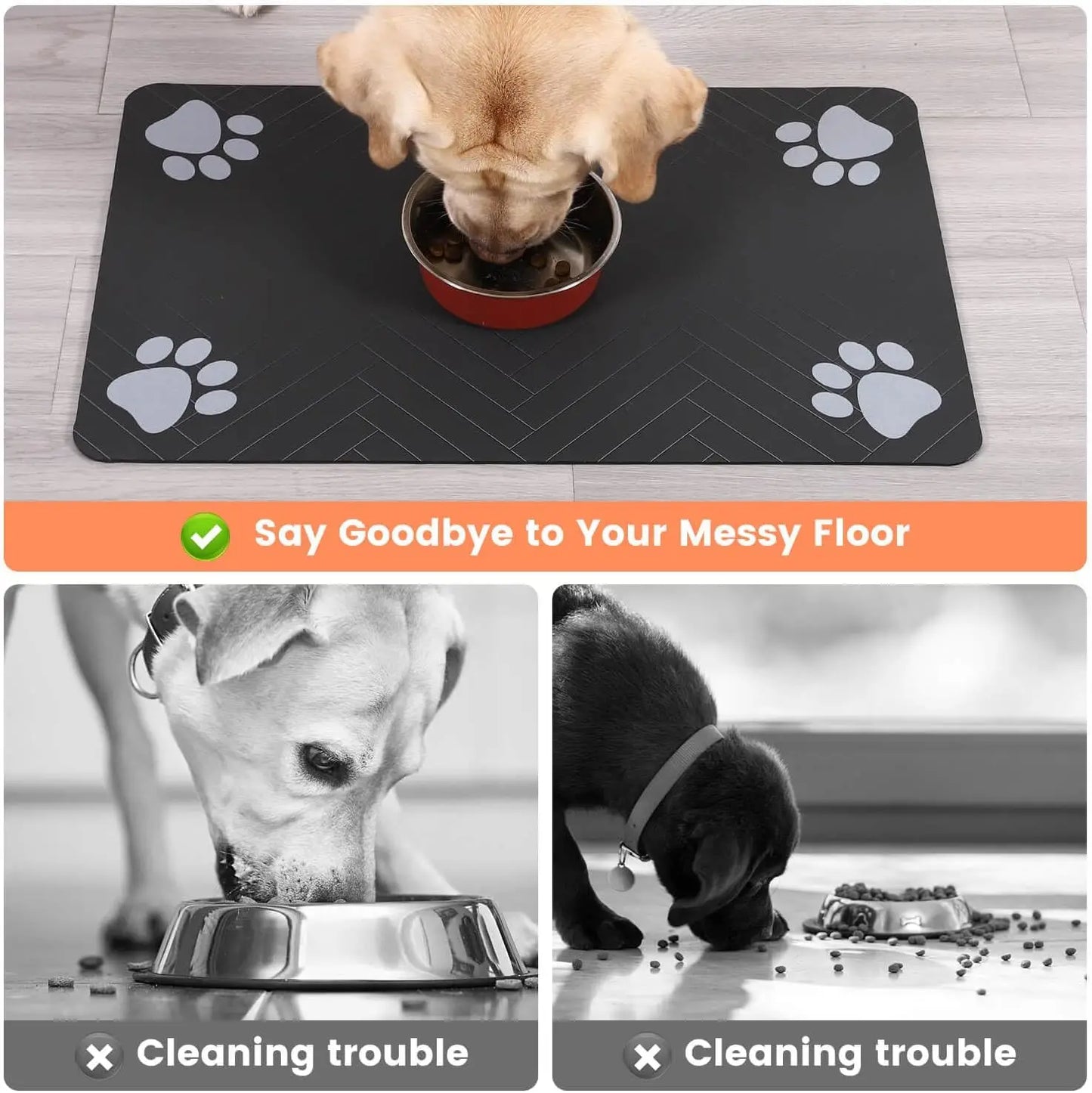 Pet Feeding Mat - Absorbent Placemat for Food and Water Bowls 🐾