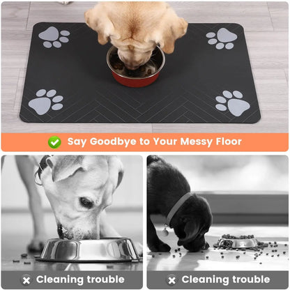 Pet Feeding Mat - Absorbent Placemat for Food and Water Bowls 🐾