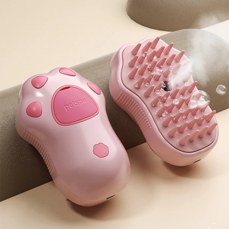 3-in-1 Electric Steam Pet Brush - Spray, Steam & Massage Grooming System