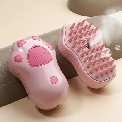 3-in-1 Electric Steam Pet Brush - Spray, Steam & Massage Grooming System