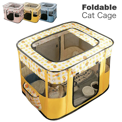 Deluxe Foldable Pet Playpen - Mesh Roof Delivery & Play Space