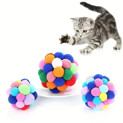 Interactive Elastic Bell Balls - Premium Plush Cat Toys (Set of 1 or 3)