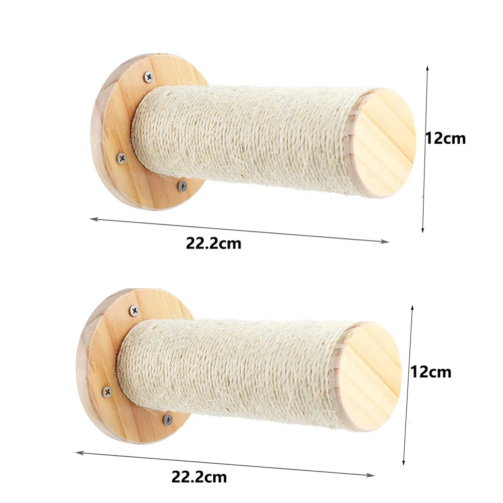 Wall-Mounted Cat Tree Platform - Wooden Climbing & Scratching System