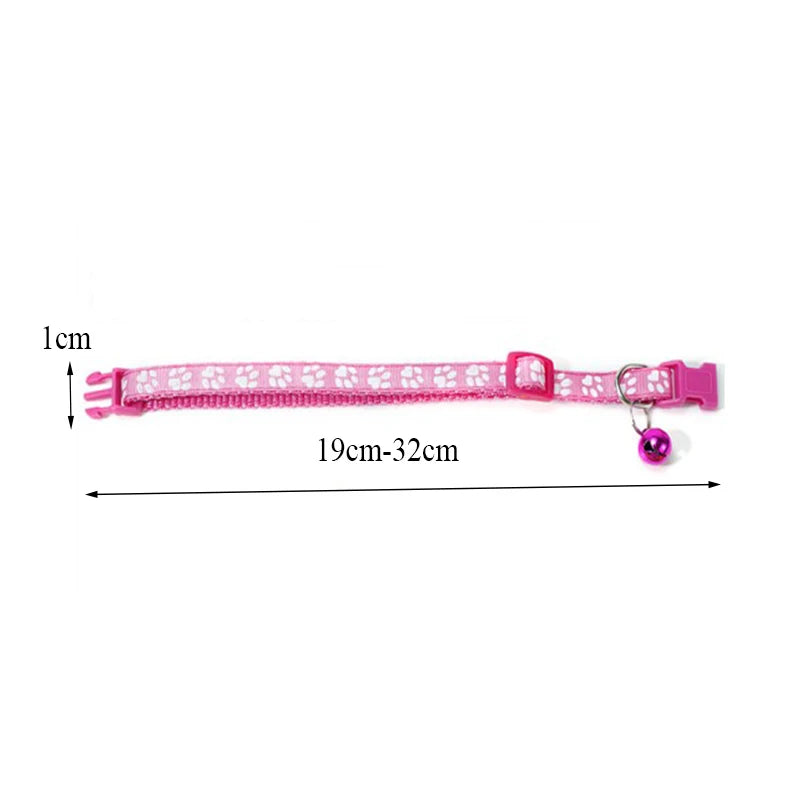 Colorful Print Pet Bell Collar - Adjustable Safety Design