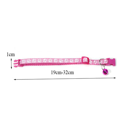 Colorful Print Pet Bell Collar - Adjustable Safety Design