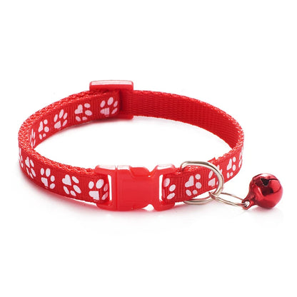 Colorful Print Pet Bell Collar - Adjustable Safety Design