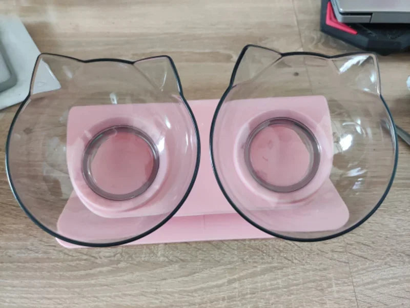Elevated Double Pet Bowl Set - Non-Slip Raised Feeding Station