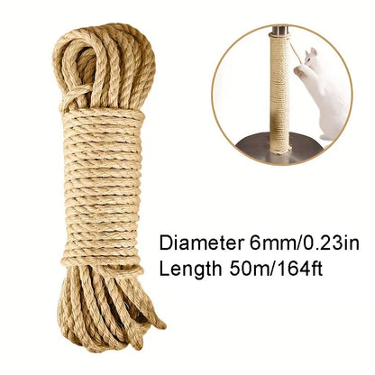 Premium Natural Sisal Rope - DIY Cat Scratching Post Material