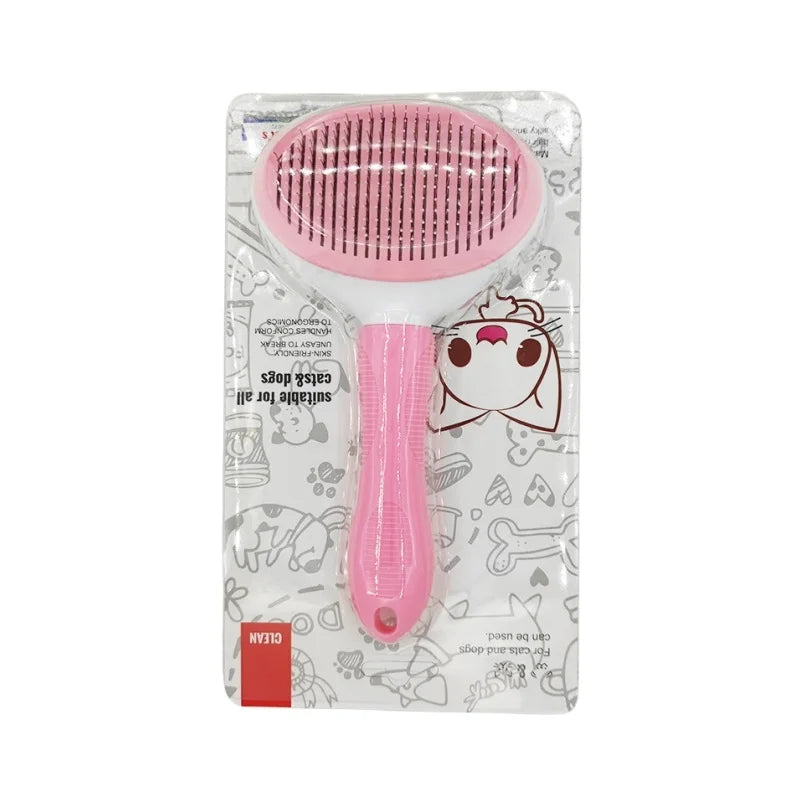 Self-Cleaning Slicker Pet Brush - One-Touch Hair Release System