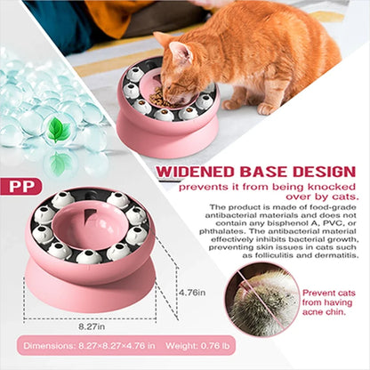 Interactive Slanted Cat Slow Feeder Bowl - Healthy Digestion Design