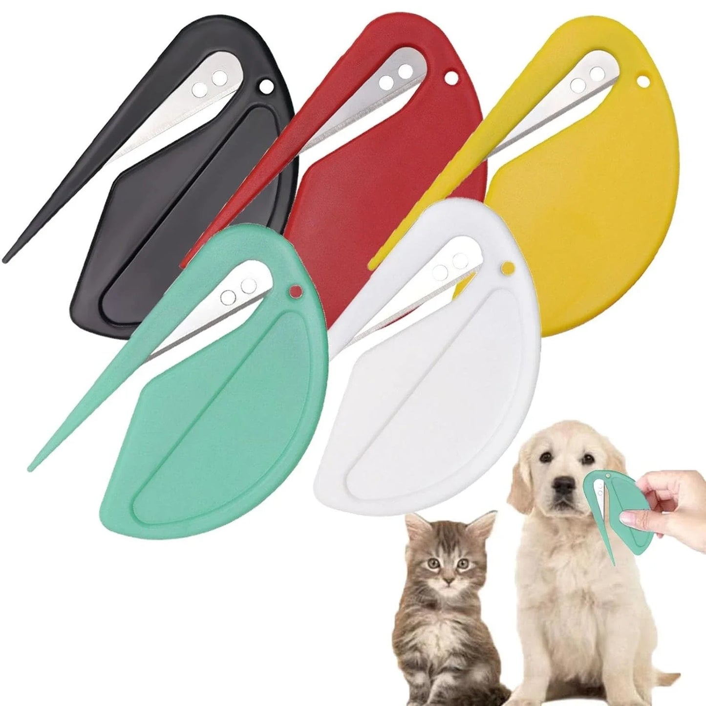 5-Piece Professional Pet Knot Cutter Set - Safe De-matting Tools