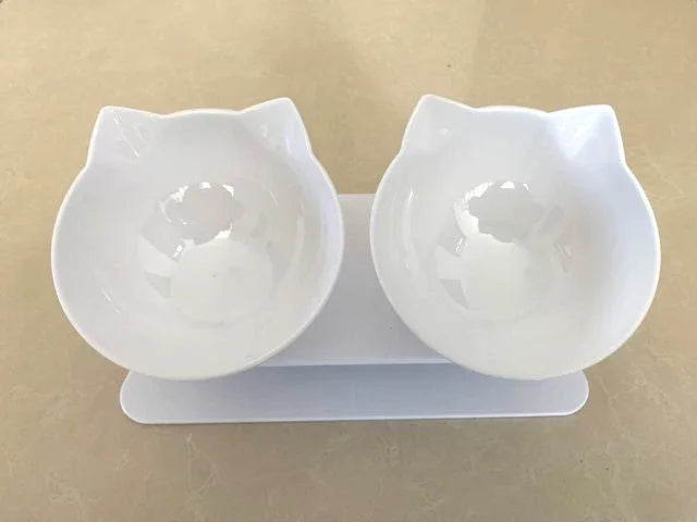 Elevated Double Pet Bowl Set - Non-Slip Raised Feeding Station