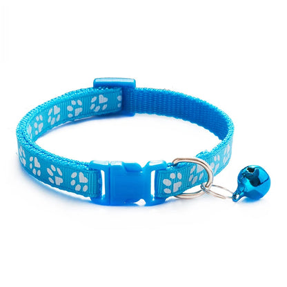 Colorful Print Pet Bell Collar - Adjustable Safety Design
