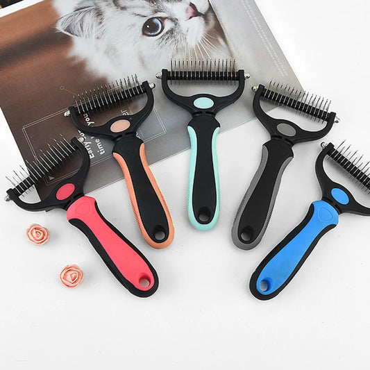 Professional Double-Action Pet Brush - Long & Short Hair Grooming Tool