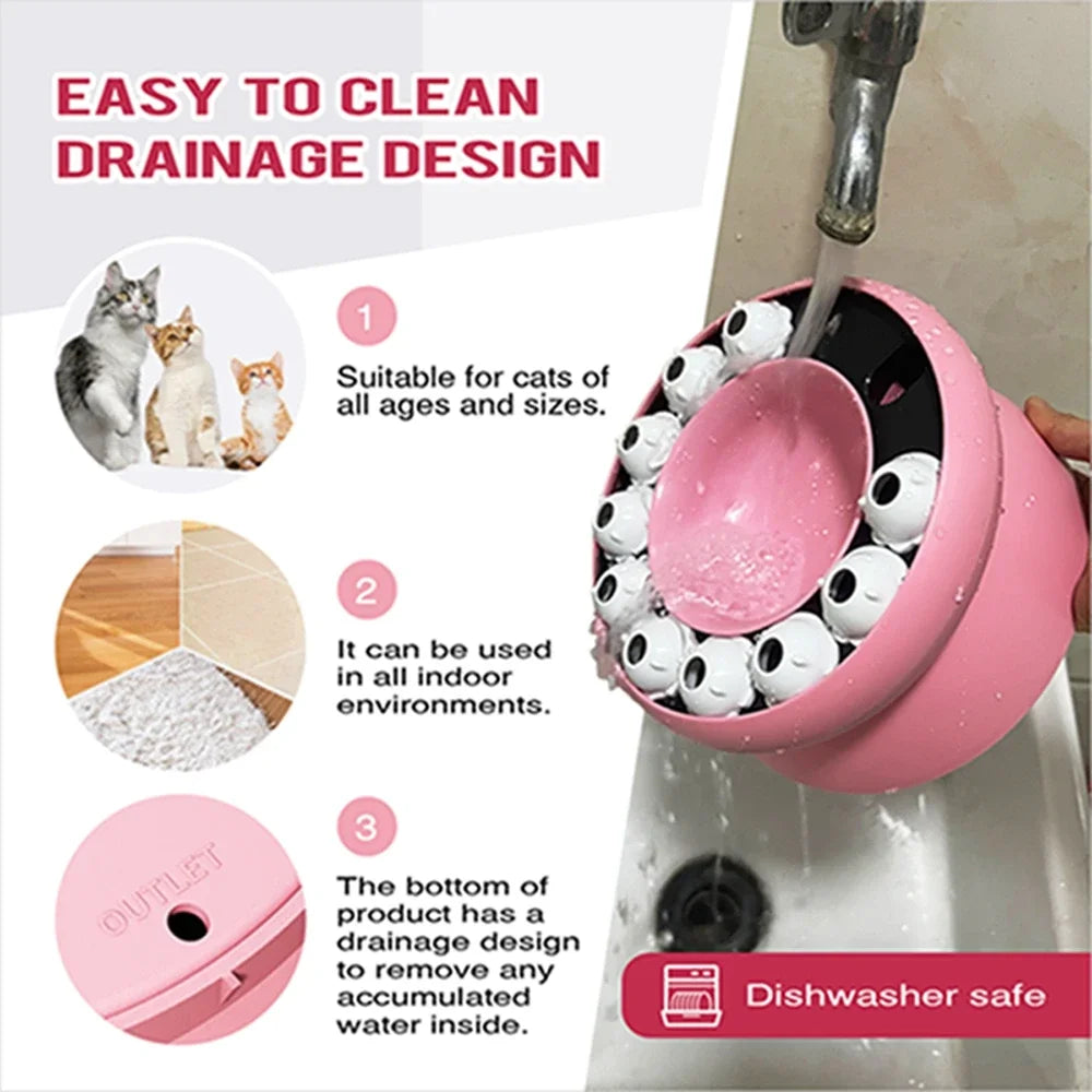Interactive Slanted Cat Slow Feeder Bowl - Healthy Digestion Design