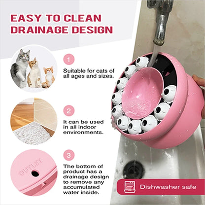 Interactive Slanted Cat Slow Feeder Bowl - Healthy Digestion Design